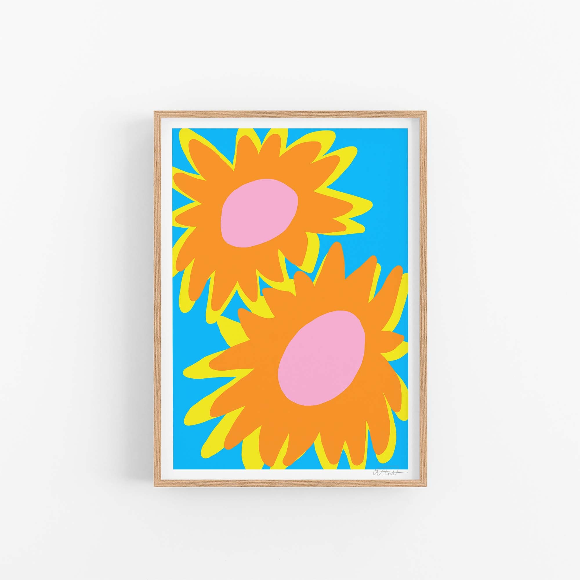 | de Tournesol No2 | d'art Mural Botanique Originale Imprimé Fleuri