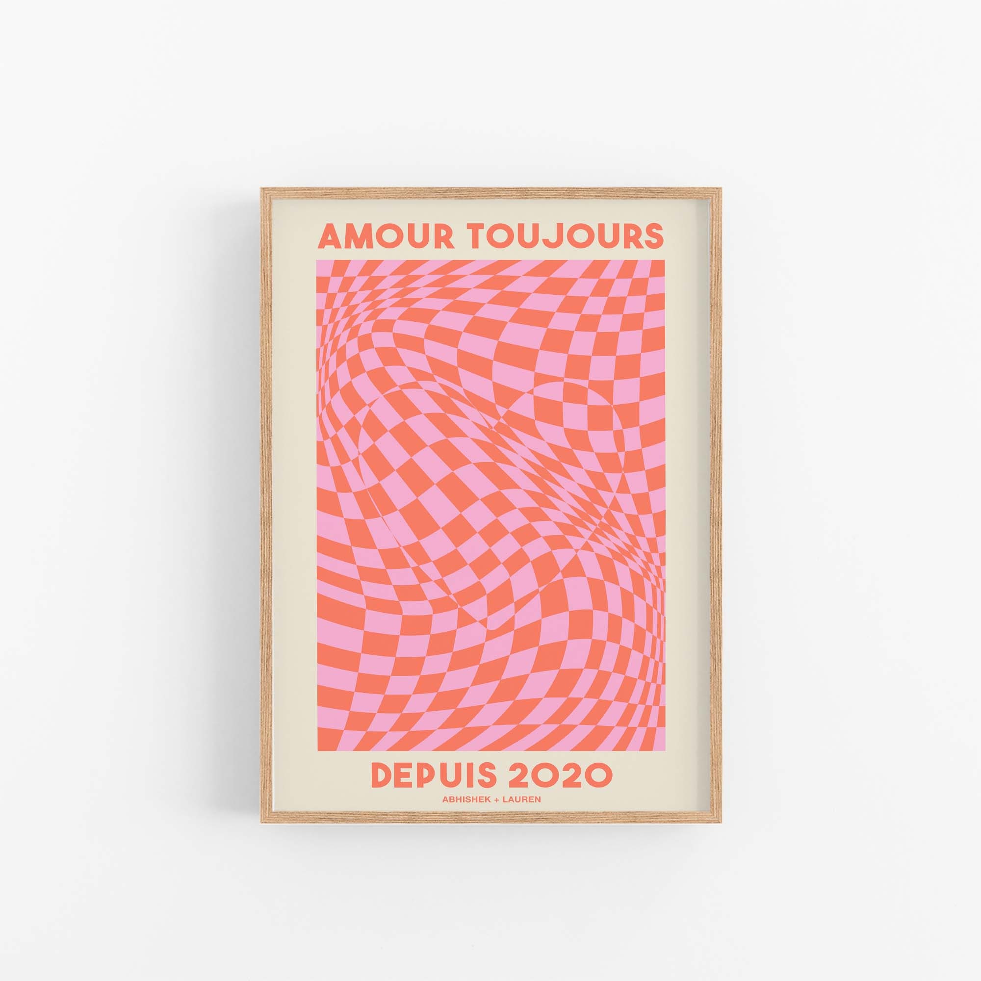 | d'impression d'art Personnalisable Amour Toujours | Cadeau Personnalisé Mural Des Années 1960 Mode
