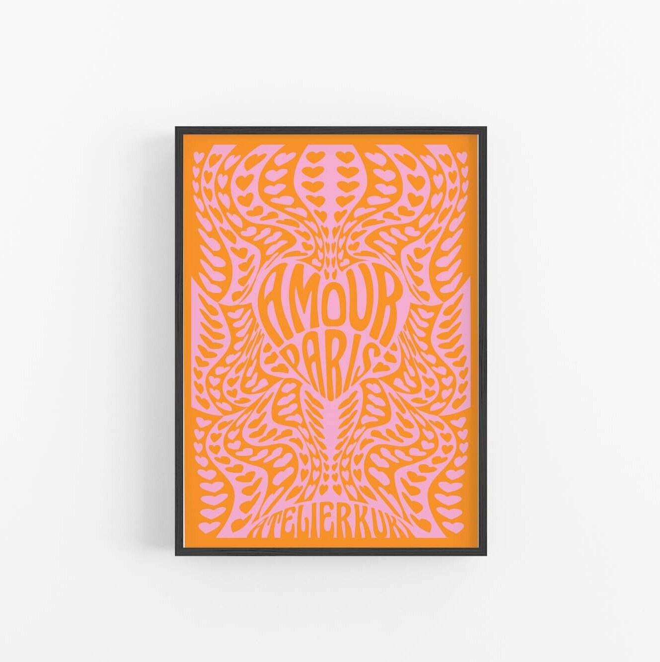 Amour Paris No1| | d'art Mural Des Années 70 Moderne Du Milieu Siècle d'impression Années 1970