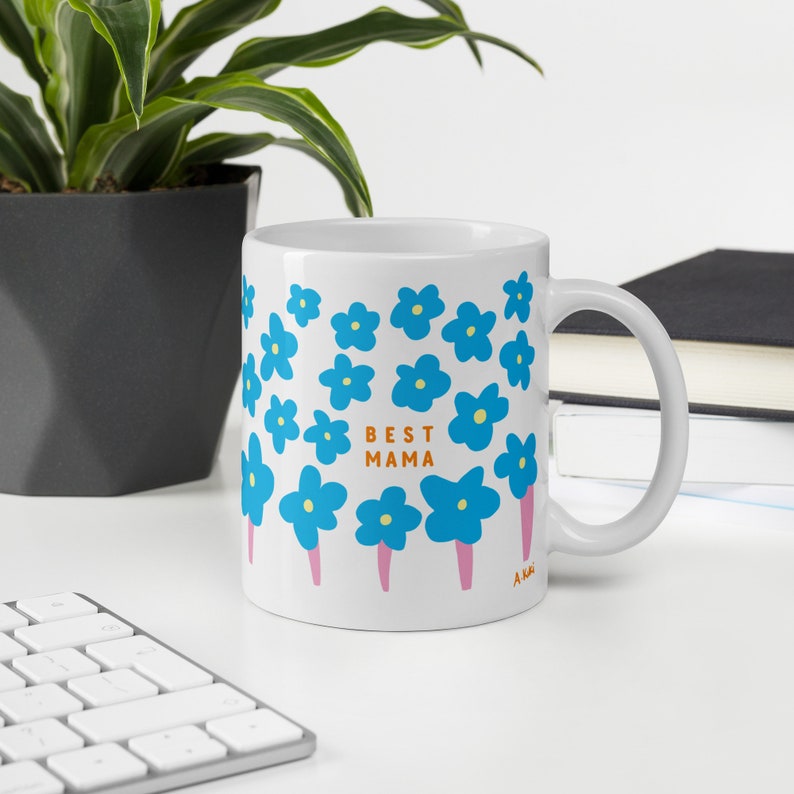 Best Mama Mug | Mother's Day Gift | Personalised Floral Mug For Mum | Gift For Mum | Coffee Cup