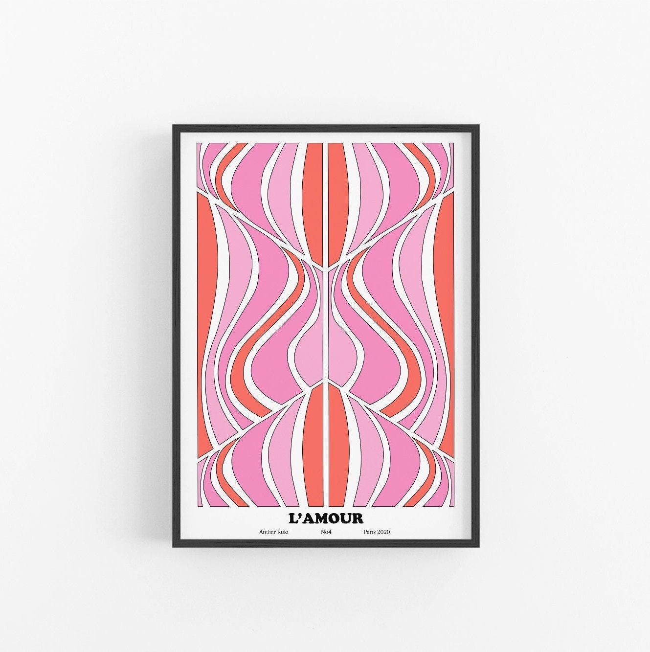 L'amour No4 | Mur Art Des Années 70 Milieu Du Siècle Moderne Art Original Print Amour