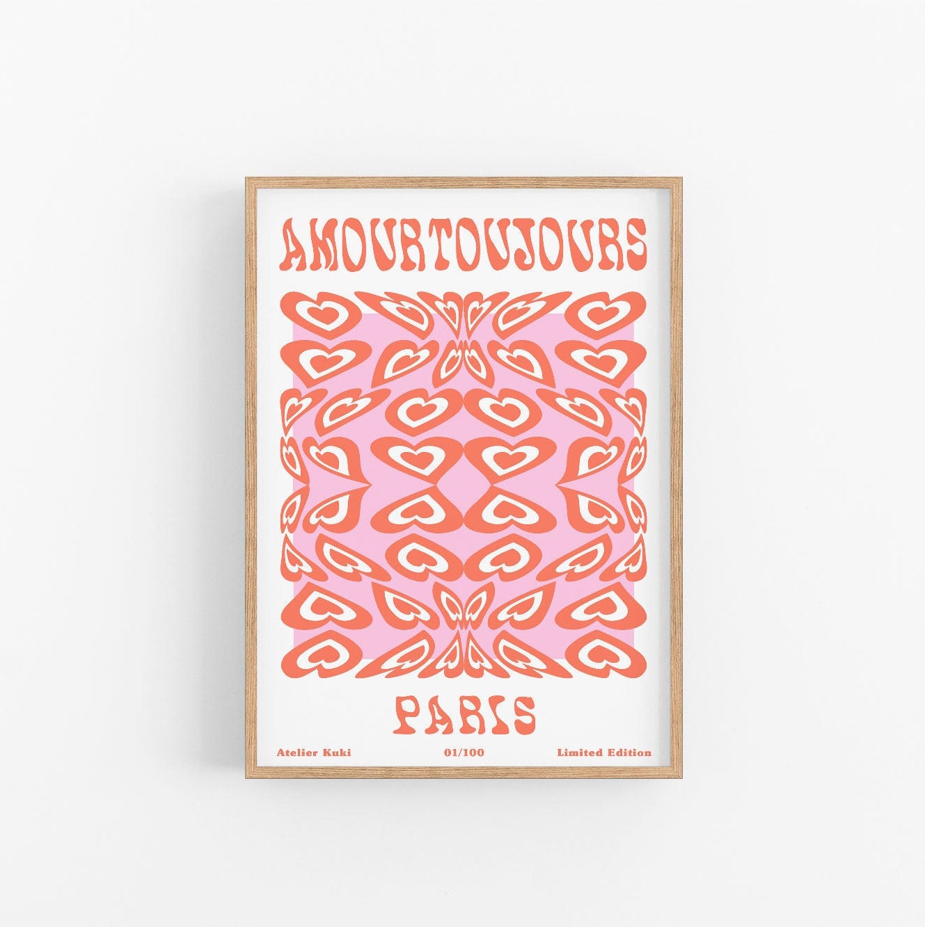 Édition Limitée Amour Toujours | Love Always No2 | Mur Art Des Années 70 Milieu Du Siècle Moderne Ar