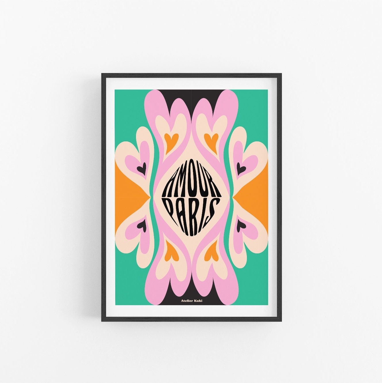 Amour Paris No3 | d'art Mural Des Années 70 Moderne Du Milieu Siècle d'impression Années 1970