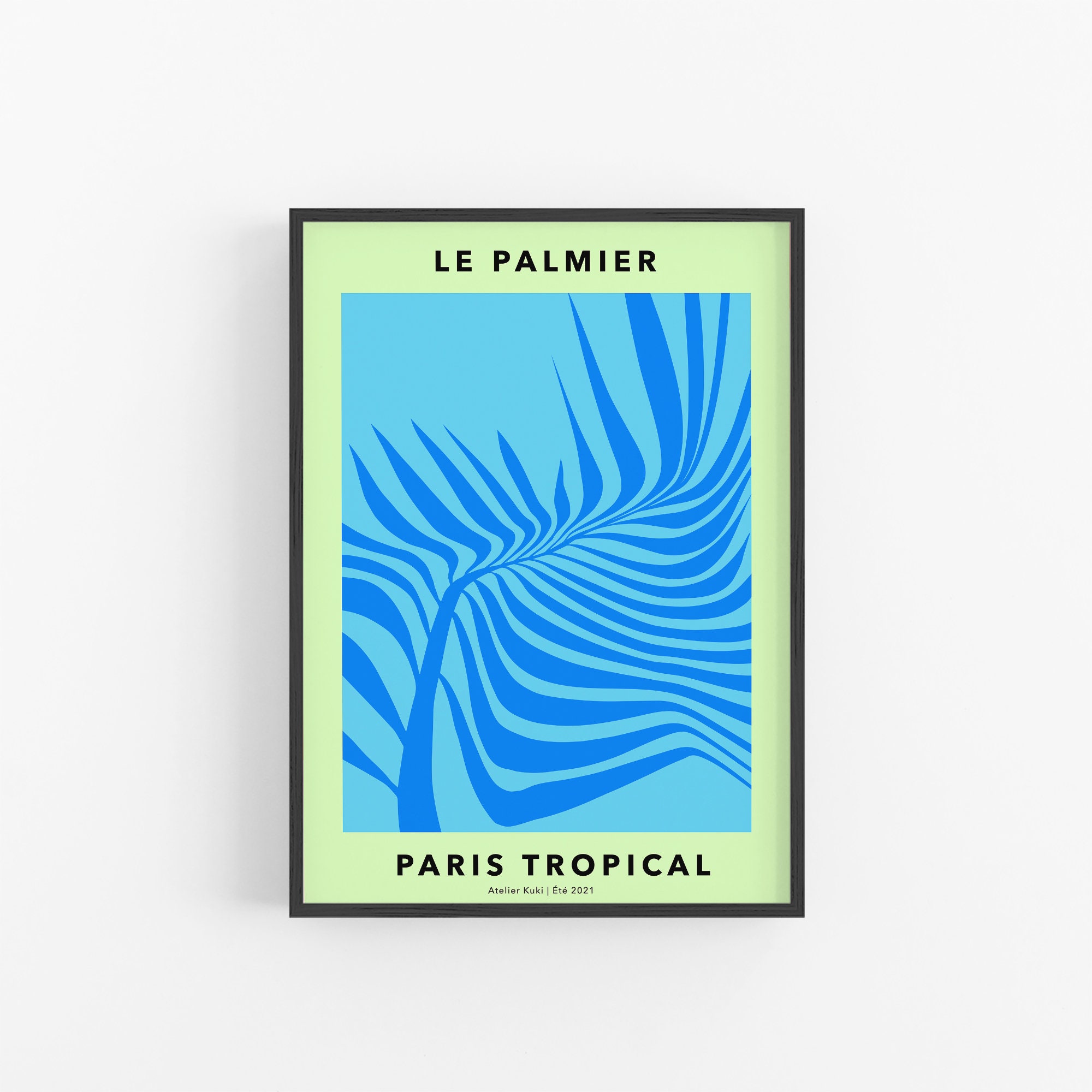 Paris Tropical | Palm Tree Print Art Mural Abstrait Mi-Siècle Moderne