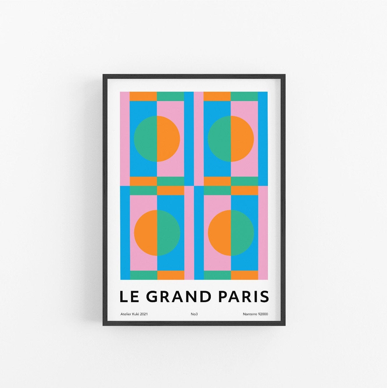 Le Grand Paris No3 | Œuvres d'art Abstraites Originales Colour Block Wall Art Impression d'architect