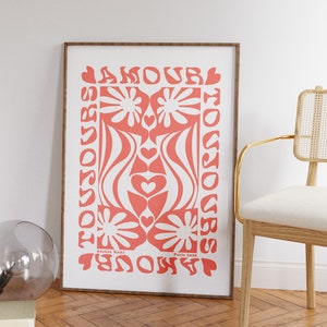 Amour Toujours / Arte mural de los años 70 / Impresión de arte / Década de 1970 / Impresión retro