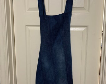 Cross Back Apron - Reversible - Upcycled Jeans