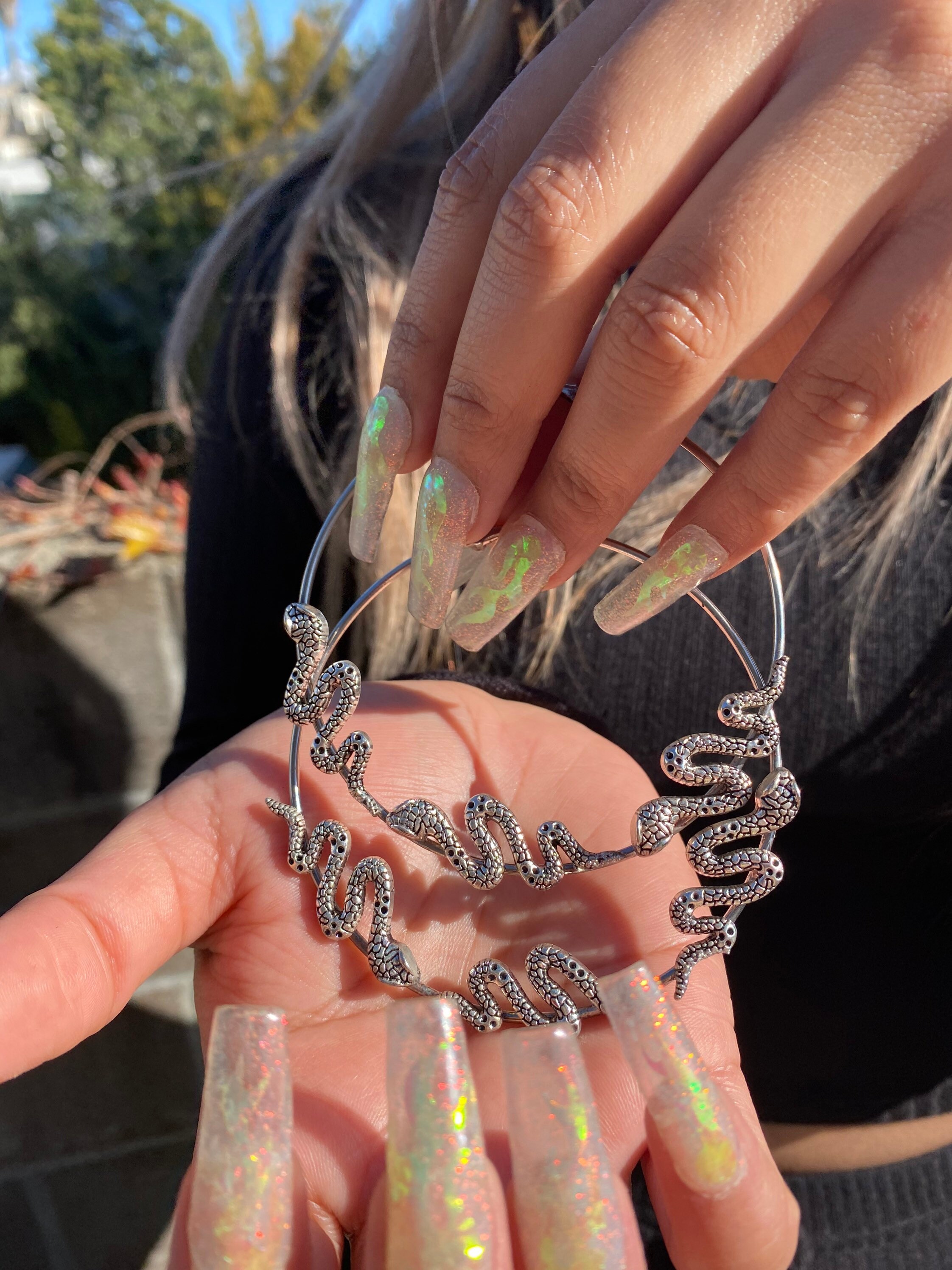 SNAKE EYES & SISSIES Large Snake Hoops Etsy