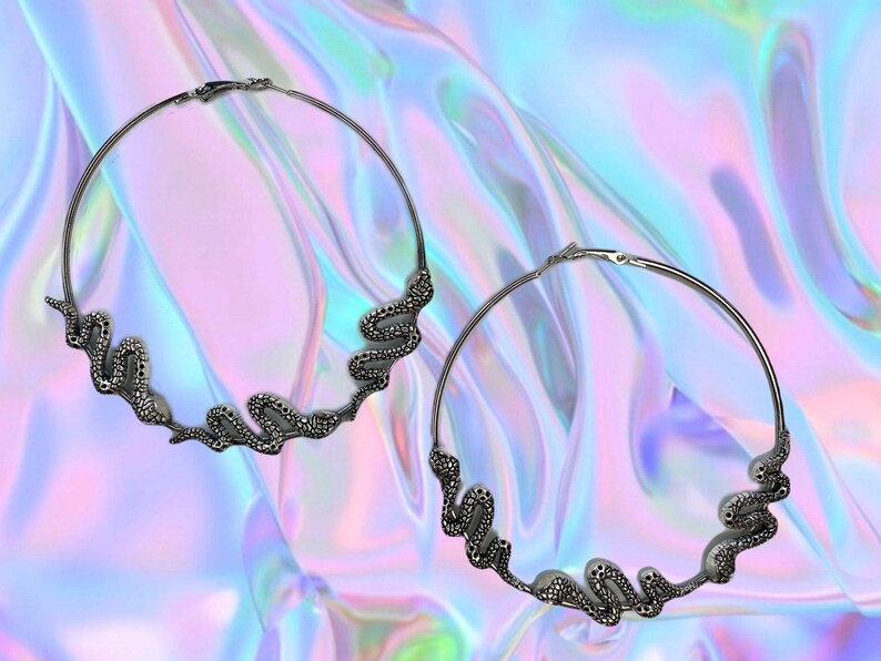 SNAKE EYES & SISSIES Large Snake Hoops Etsy
