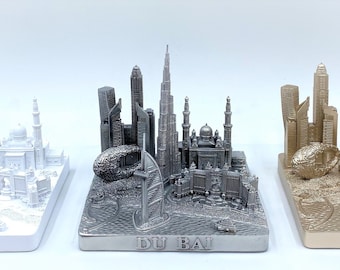 Dubai 3D Stadt Berühmtes Gebäude Modell Statue Souvenir Dekoration für Home Office 10"