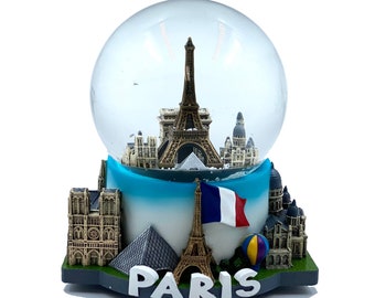 Paris Landmark Snow Globe Romantique Cadeau Souvenir Décor pour Bureau à Domicile 4 Pouces