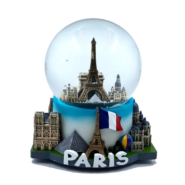 Paris Musical Snow Globe Romantic Gift Souvenir Decor for Home Office 5 1/2"