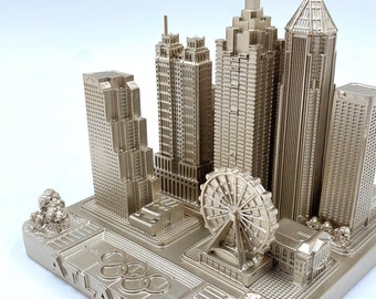 Atlanta 3D City Famous Building Model Statue Souvenir Decoration for Home Office 4”