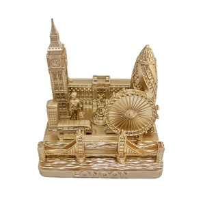 ZIZO London city skyline 3D model landmark replica square rose gold 4 1/2 inches