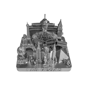 ZIZO Las Vegas city skyline landmark 3D modelo plata souvenir decoración regalo para niños amigos 4 1/2 pulgadas