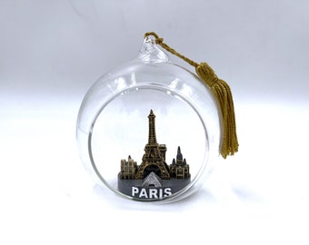 Paris Glass Christmas tree hanging ornament Christmas Gift to friends, kids, parents, girlfriend