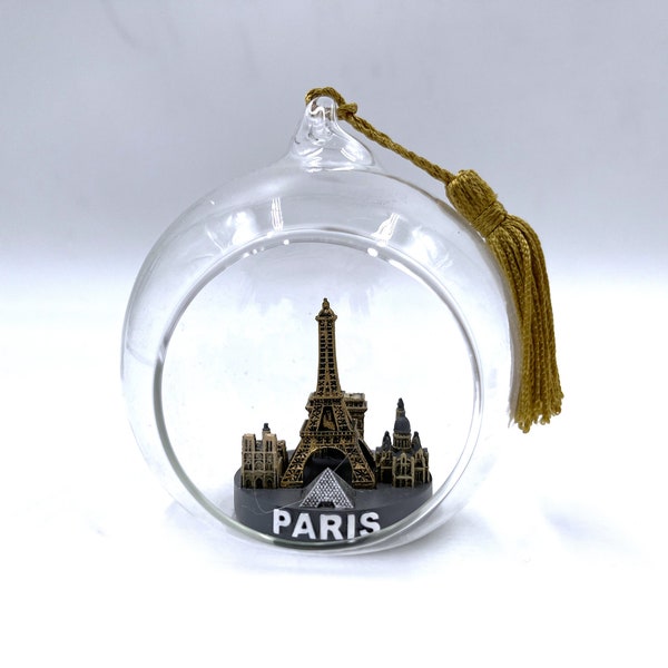 Paris Glass Christmas tree hanging ornament Christmas Gift to friends, kids, parents, girlfriend