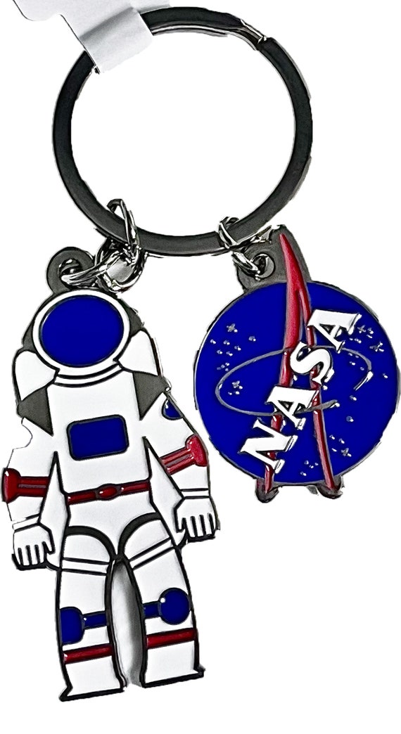 OLYCRAFT Portachiavi Spaziali – Set 6 Pezzi In Lega Con Smalto: Astronauta, Razzo, Stella – Confezione Regalo In Velluto