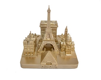 ZIZO Paris city skyline 3D model landmark replica square rose gold 4 1/2 inches