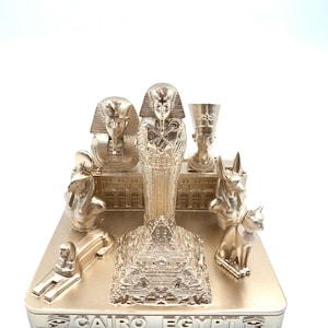 Cairo Egypt Souvenir Statue – Pyramid, Sphinx, Pharaoh, Nefertiti, Anubis & Bastet Collectible Decoration