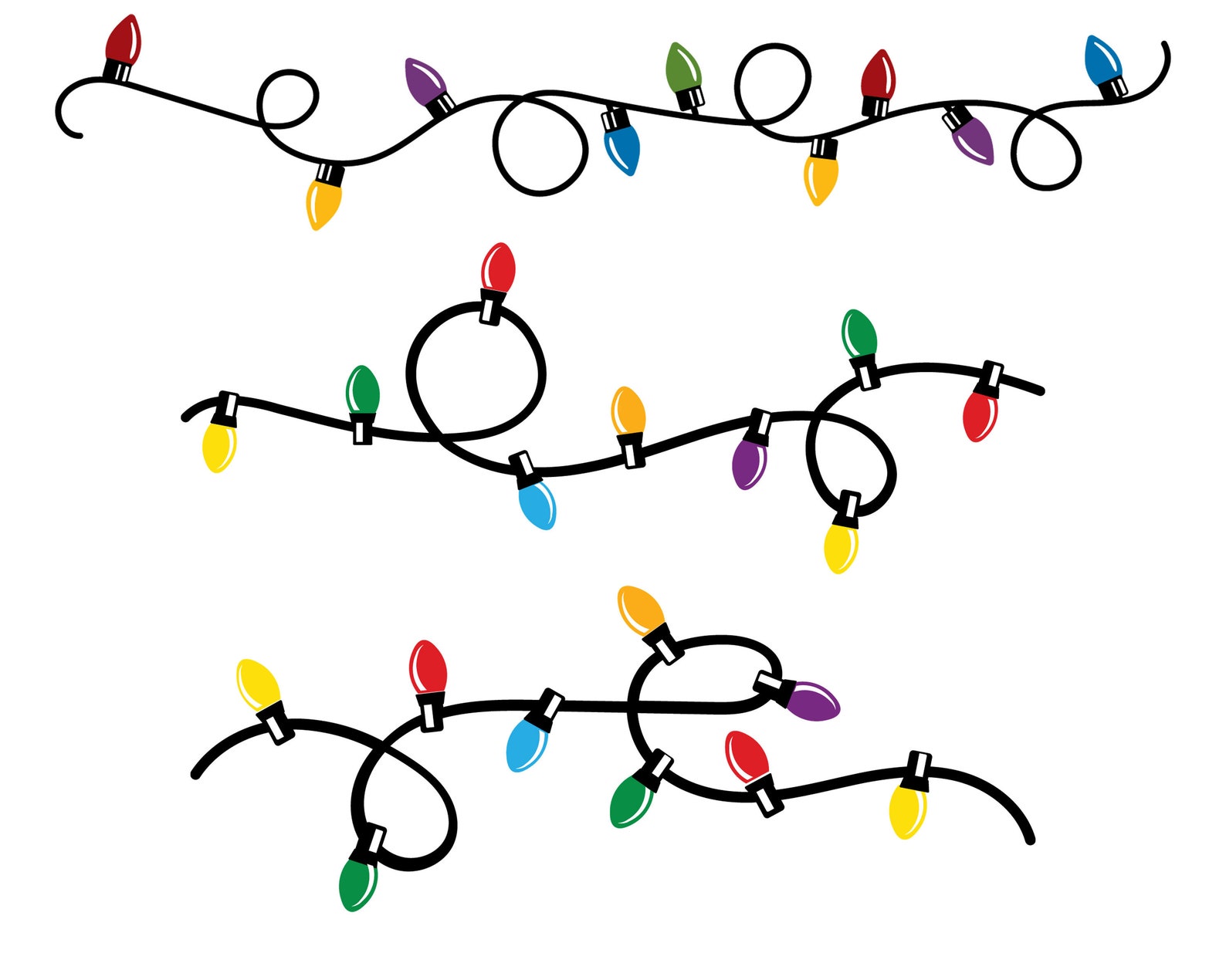 Christmas Lights SVG Bundle Merry Christmas Light Strand Svg Etsy
