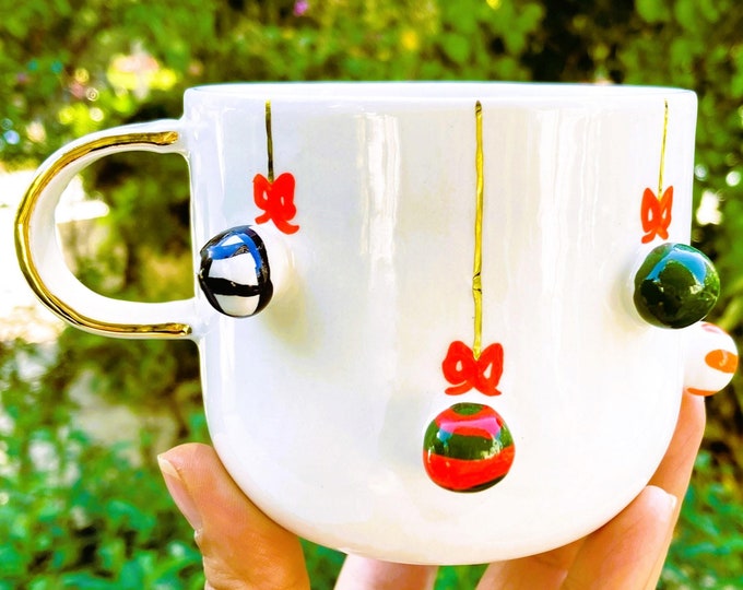 Christmas mug, candy mug, christmas coffee mug, christmas, christmas candy mug, candy crash mug, evil eye mug, handmade mug, 24k gold mug