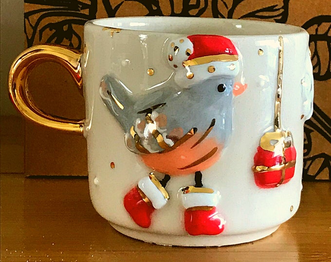 24k gold handmade christmas coffee mug santa mug 10 oz gold mugs christmas cup luxury festive elegant, 30ECHB