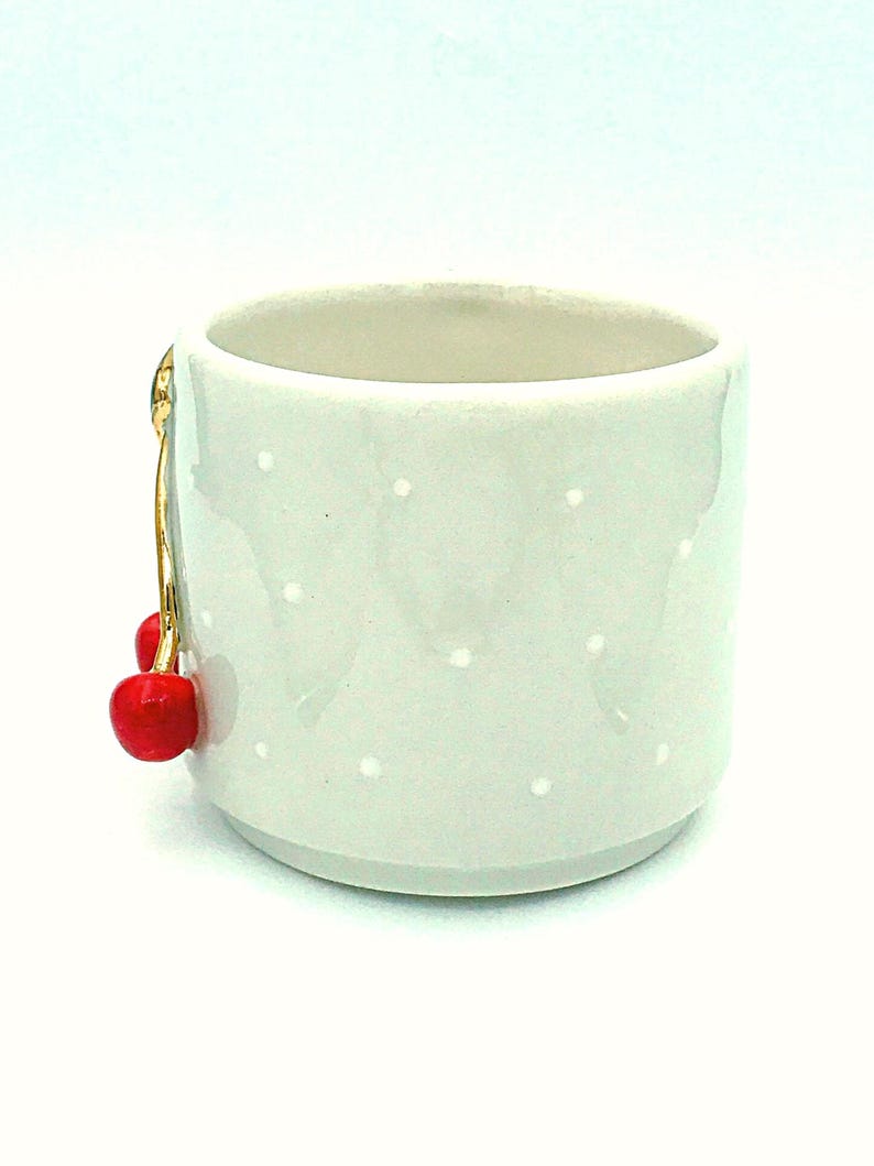 Handmade Cherry Mug: 24K Gold Christmas Gift immagine 6