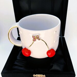Handmade Cherry Mug: 24K Gold Christmas Gift 10 Once fluide