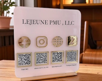 Benutzerdefiniertes Acryl QR-Code-Schild: Social Media & Zahlungsanzeige