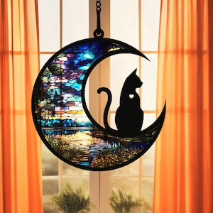 Personalized Cat Memorial Suncatcher: Engraved Pet Loss Gift