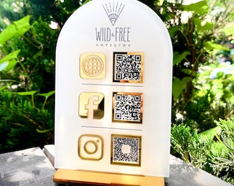 Custom Acrylic QR Code Business Sign | Multi QR Scan to Pay Display
