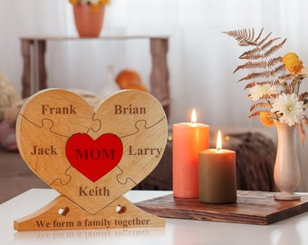 Gift for Mom, Custom Name Family Puzzle, Mothers day gift, Home Decor, family name sign, gift housewarming, family gifts ideas