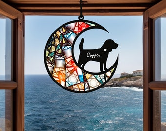 Pet Memorial Gift dog memorial suncatcher, Rainbow bridge dog memorial, dog lover gift, personalized pet Suncatcher, Pet Loss Gifts