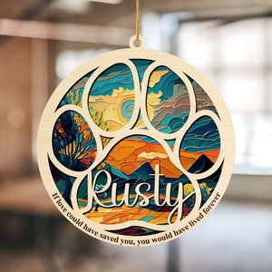 Personalized Pet Memorial Suncatcher: Rainbow Bridge Remembrance