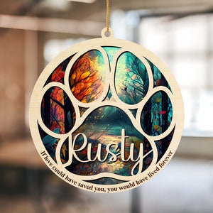 Customizable Pet Memorial Suncatcher: Dog Breed Car Ornament
