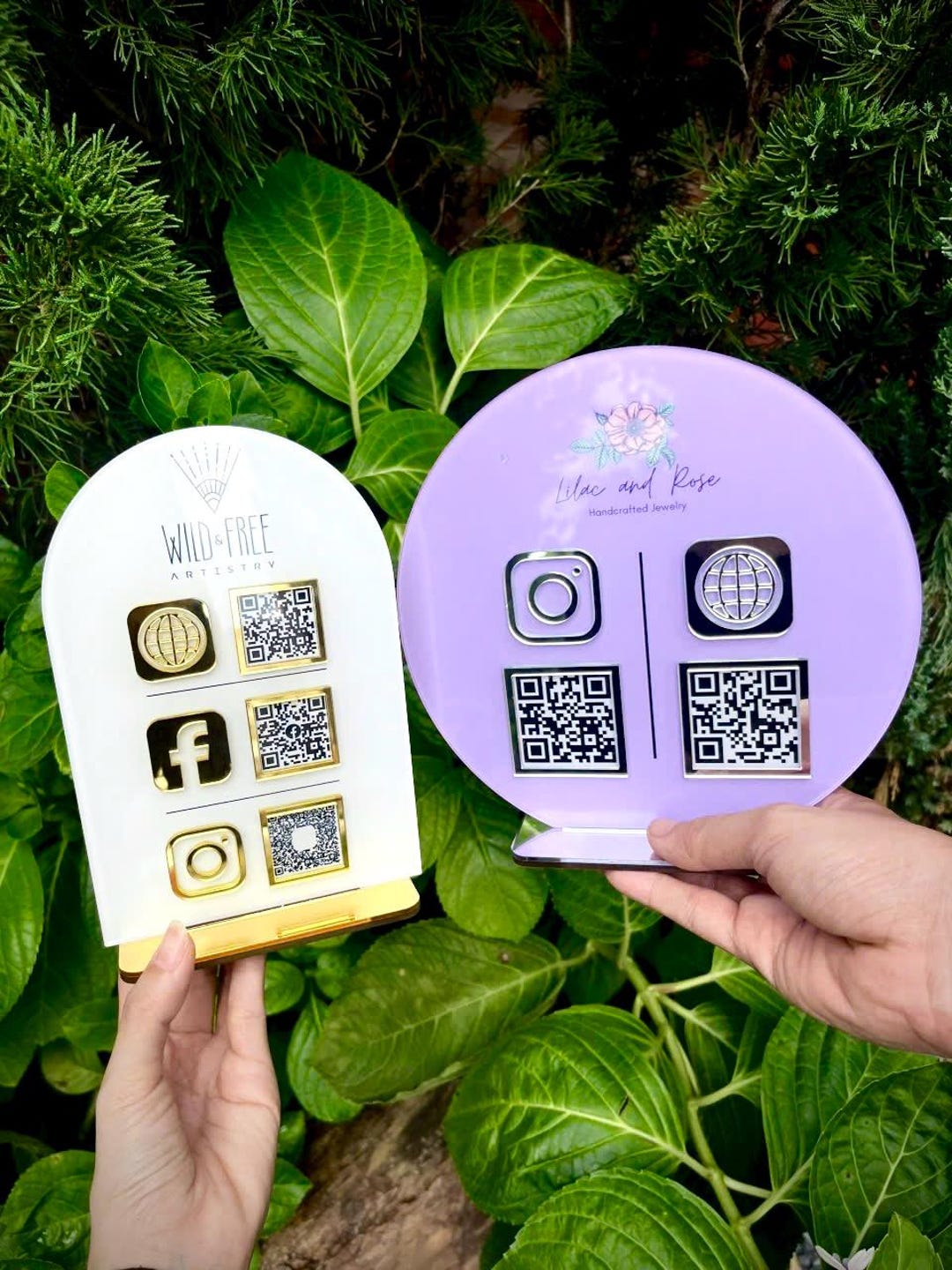Custom Acrylic QR Code Sign | Social Media Payment Display, Google ...