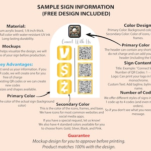 Custom Acrylic QR Code Sign | Social Media Payment Display, Google ...