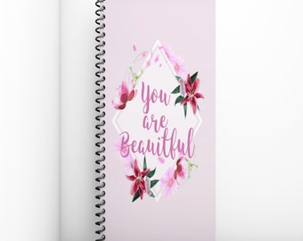 Spiral Notebook,Custom Notebook,Floral Notebook,Personalized book,medium Notebook,Personalized Gifts,Bridesmaid Proposal,wedding notebook