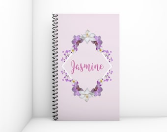 Spiral Notebook,Custom Notebook,Floral Notebook,Personalized notebook,Small Notebook,Personalized Gifts,Bridesmaid Proposal,wedding notebook