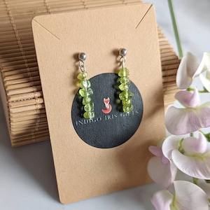 Peridot Earrings Silver Gold Gemstone Dangle Drop Earrings August Birthstone Jewellery Studs