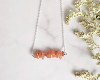Carnelian Necklace Bar Silver Crystal Necklaces