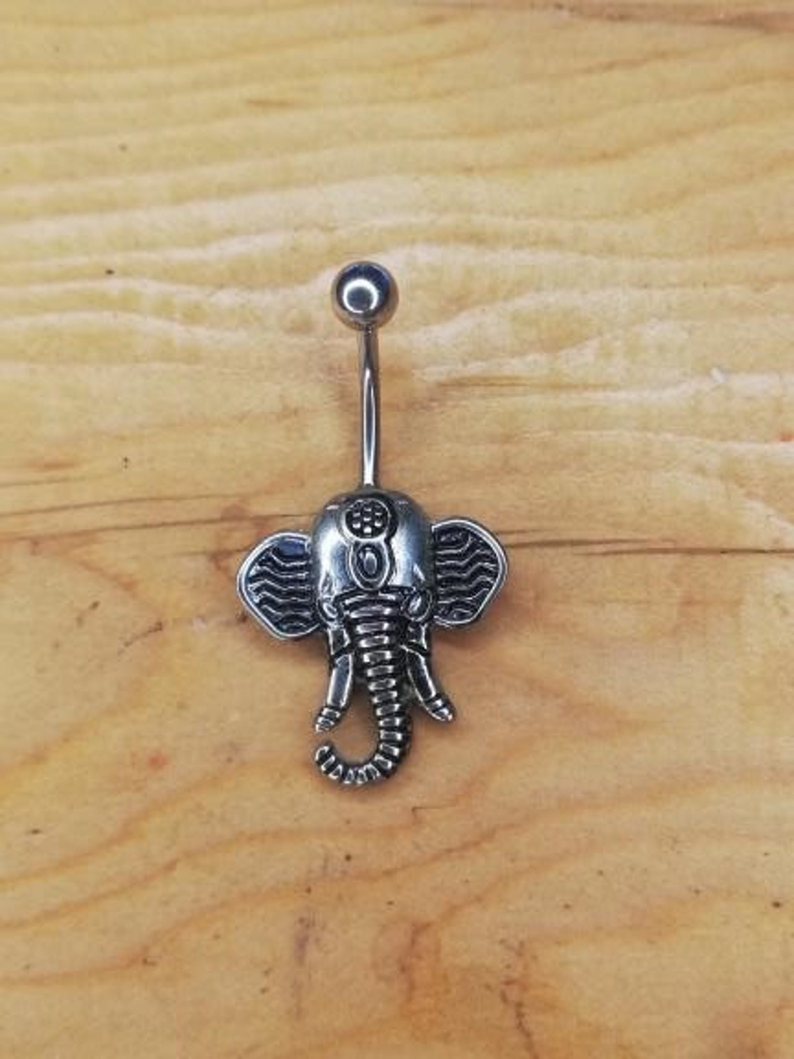 14G Elephant Belly Ring Navel Piercing Belly Button Piercing Etsy