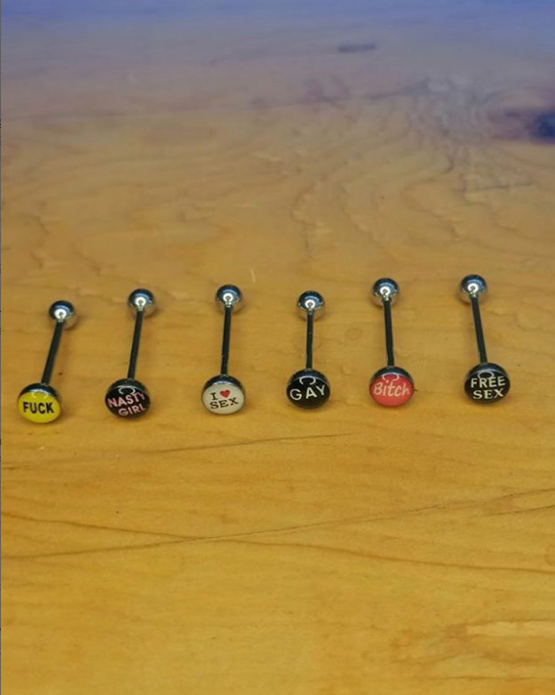 14g Tongue Piercing Bar Tongue Barbell Tongue Ring Etsy