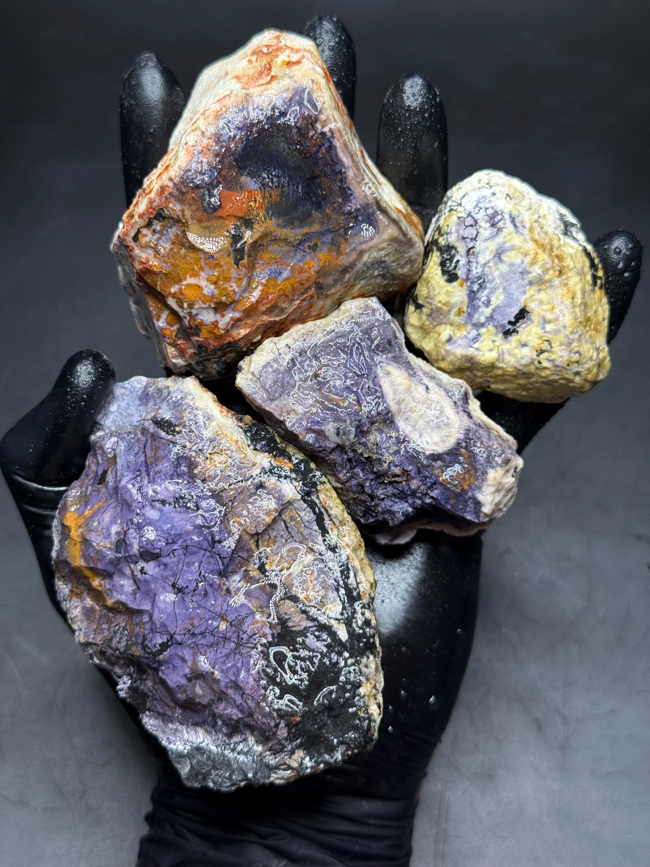 ティファニーストーンの塊（4個） - 1.2ポンド - ユタ州産ベルトラン