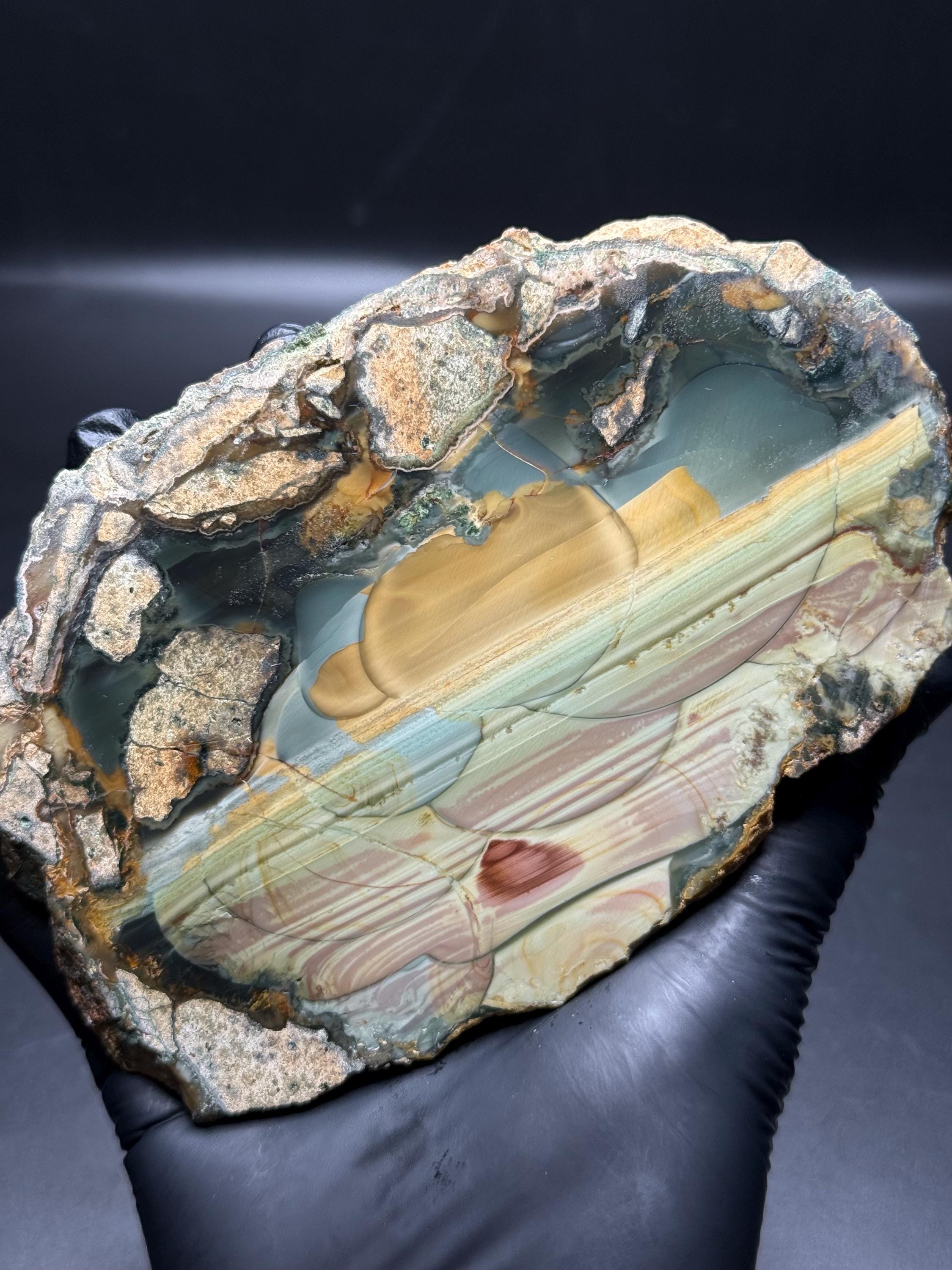 ブルーマウンテンジャスパー鉱物原石 模様石 宝石 美術