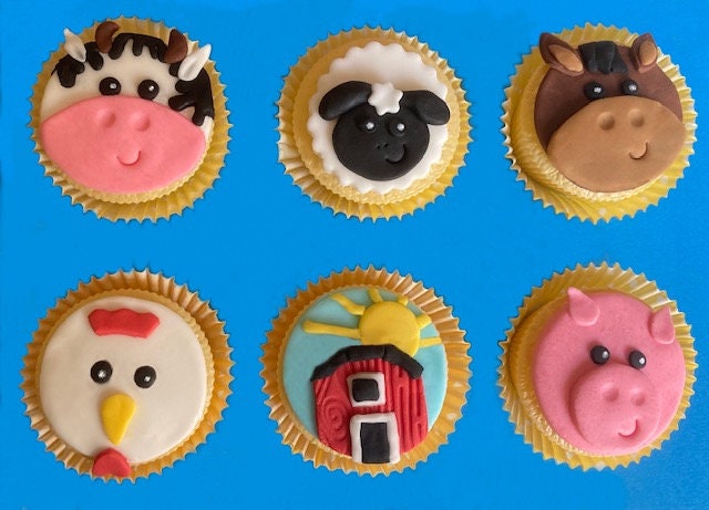 Farm Animal Cupcakes - Etsy UK Farm Animal Cupcakes - Etsy UK