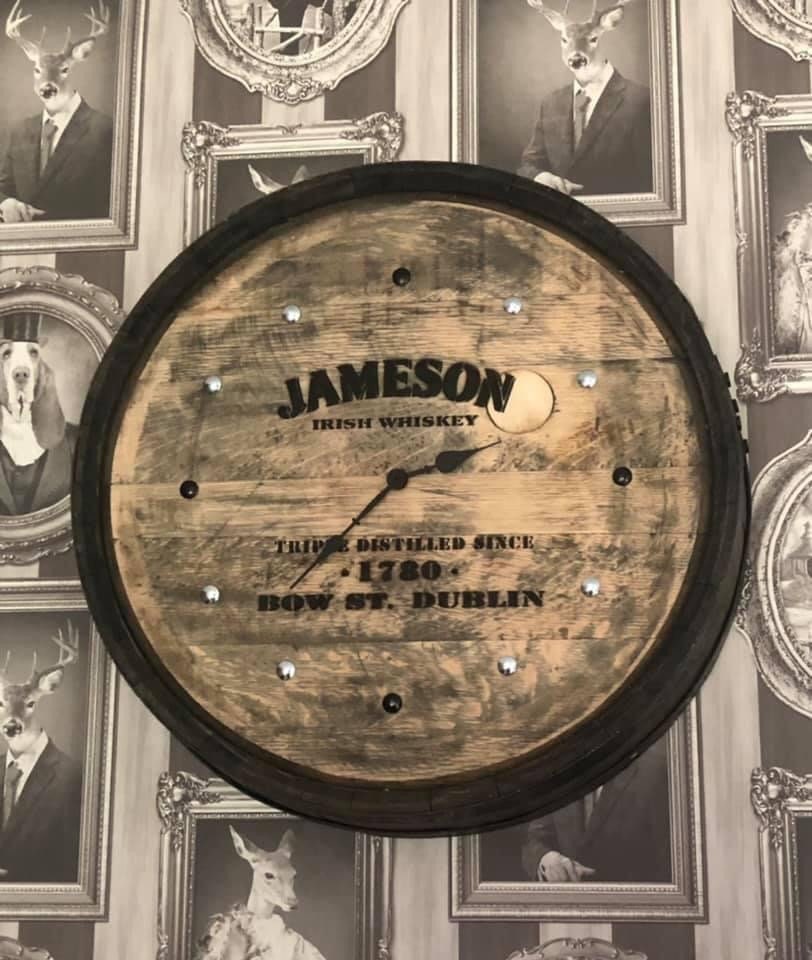 Whiskey barrel clock Etsy