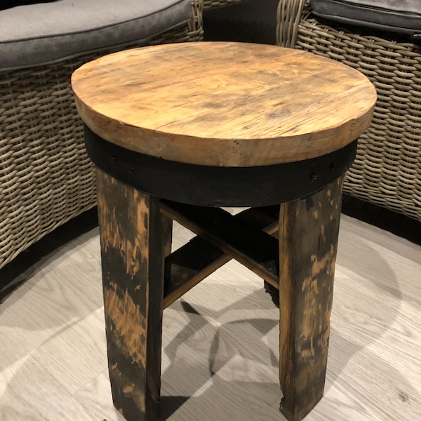 Solid oak small bar stools.