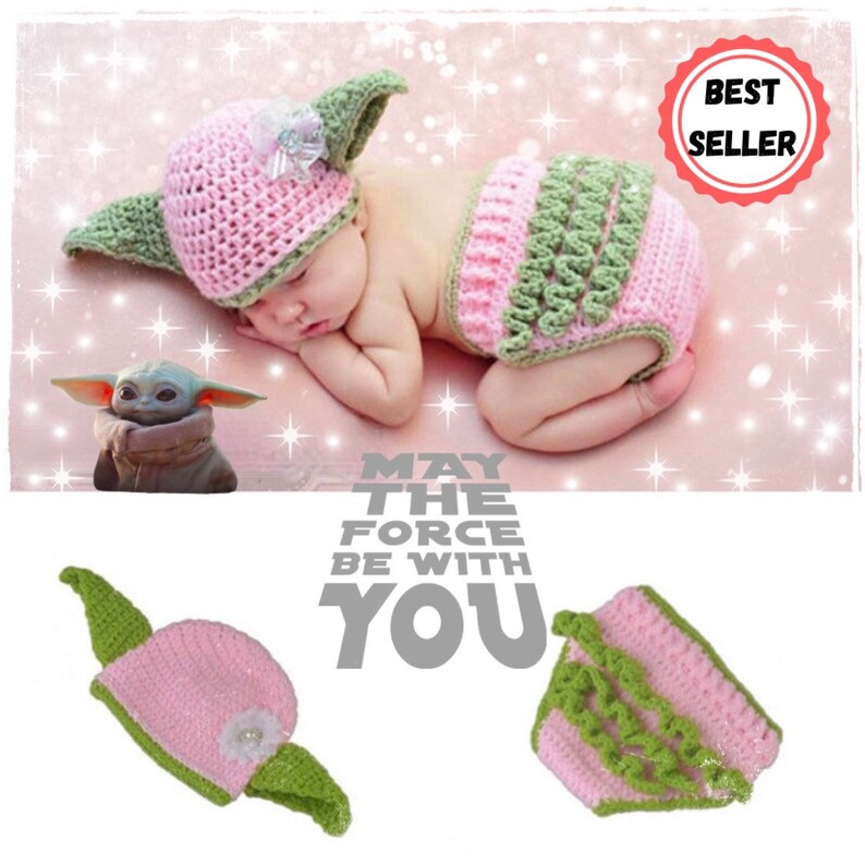 Baby Girl Yoda Crochet Crochet Baby Yoda Baby Yoda Hat Etsy